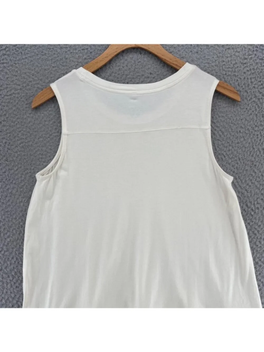 Soft Surroundings Top Womens Small Petite Ivory Shirt Hem Tank Crew Neck Stretch